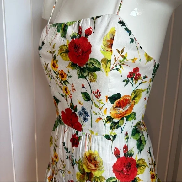Alice Olivia Valencia Dew Floral Spaghetti Strap Maxi Dress